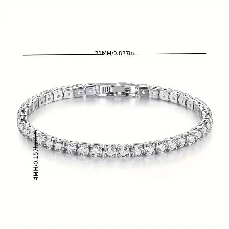 Tennis Single Row Synthetic Zircon Bracelet