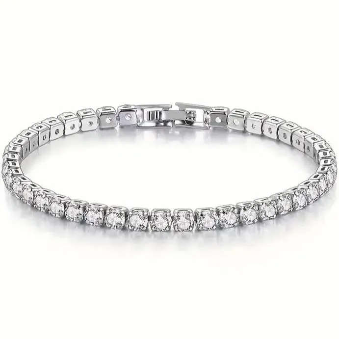 Tennis Single Row Synthetic Zircon Bracelet