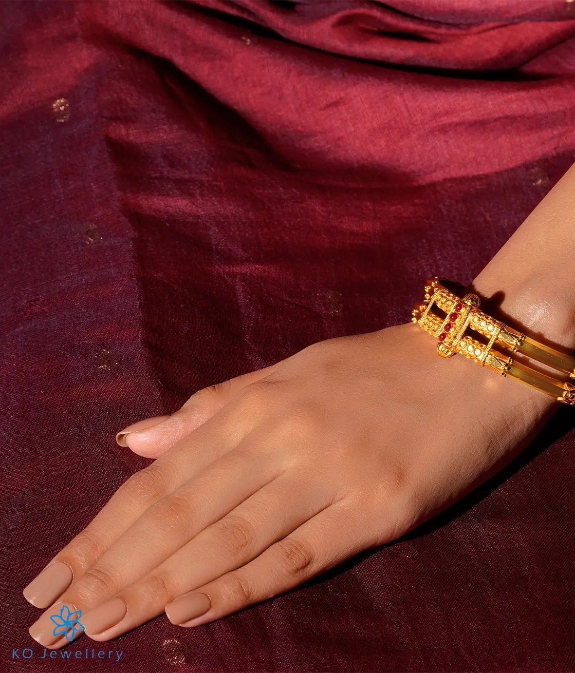 The Kumud Silver Coorgi Bracelet (Two layers Size /2.2/2.4/2.6/2.8)