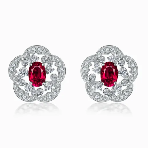 THIALH - FAUNA & FLORA - Ruby in 18K Rose Gold earring