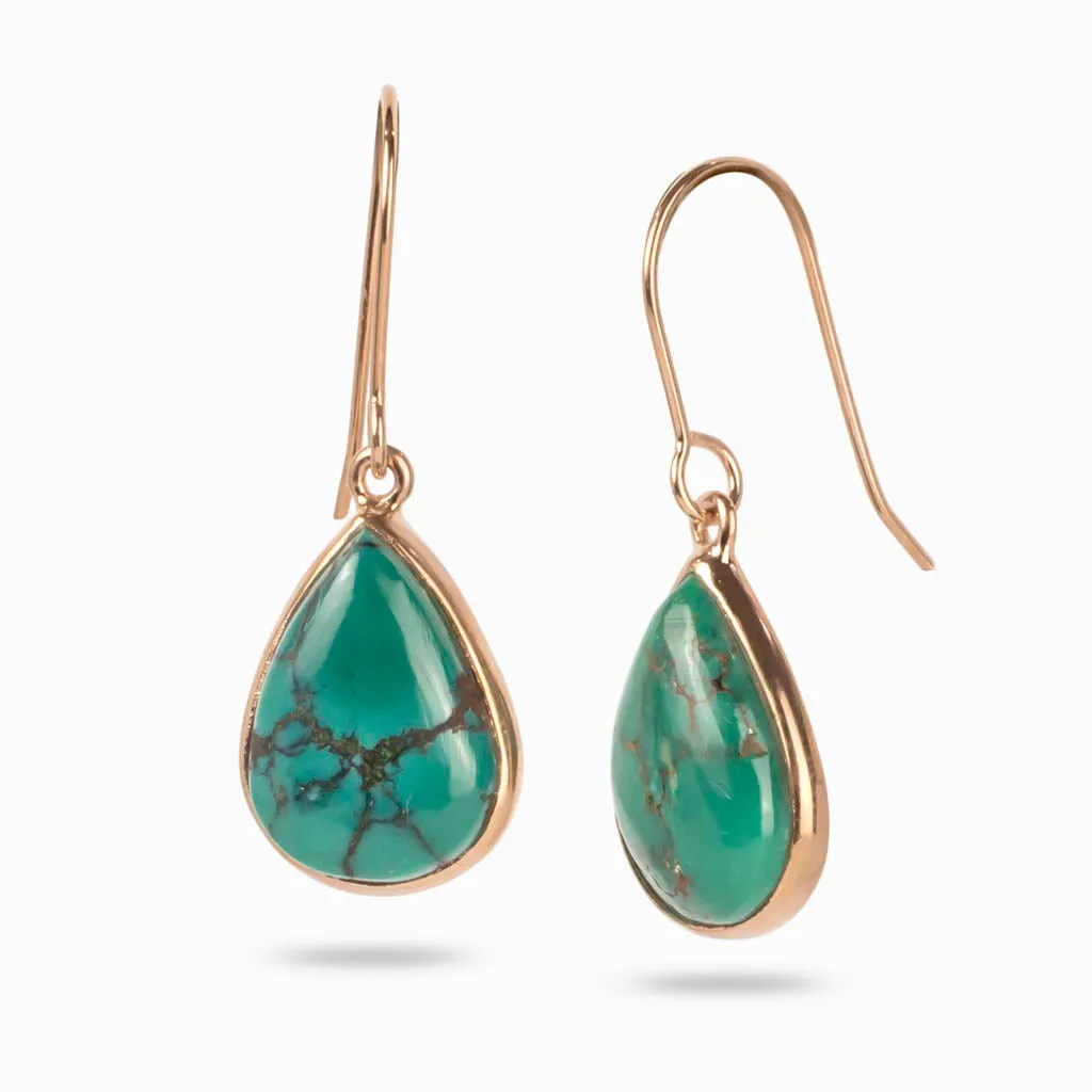 Tibetan Turquoise Drop Earrings