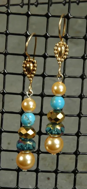 Turquoise & Crystal Earrings