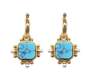 Turquoise Deco Drop Earring