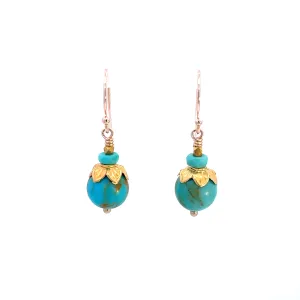 Turquoise Flora Sphere Earrings