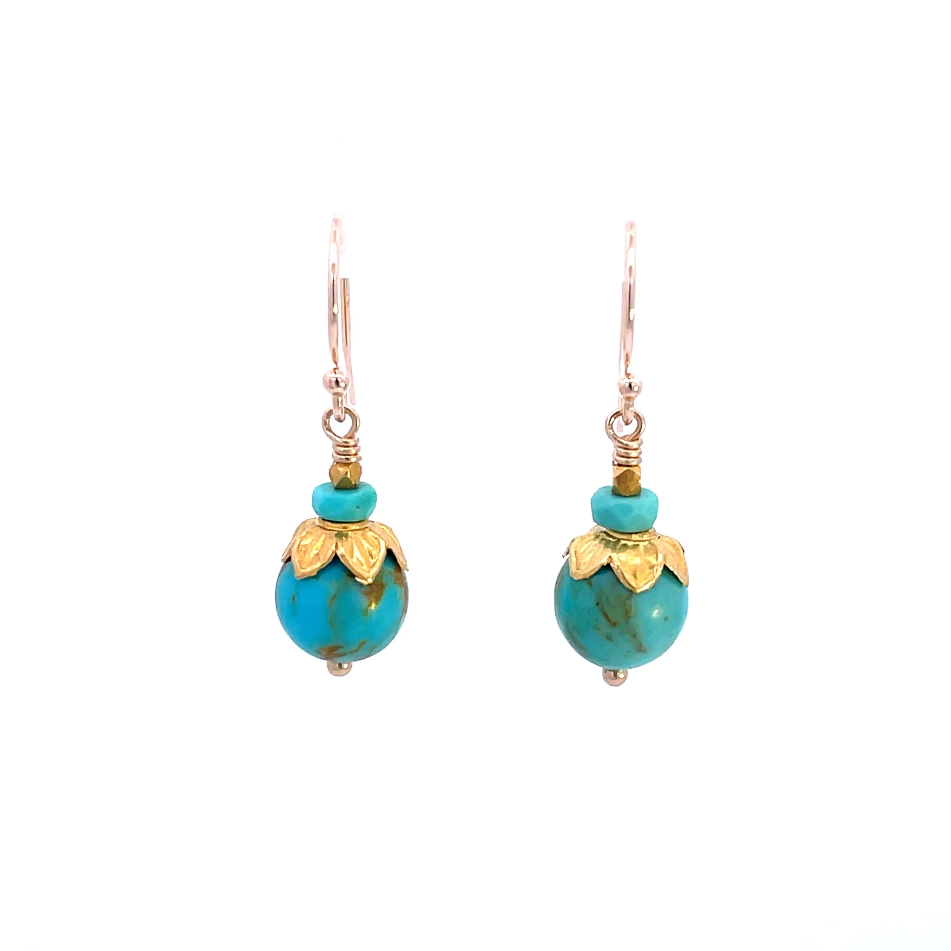 Turquoise Flora Sphere Earrings