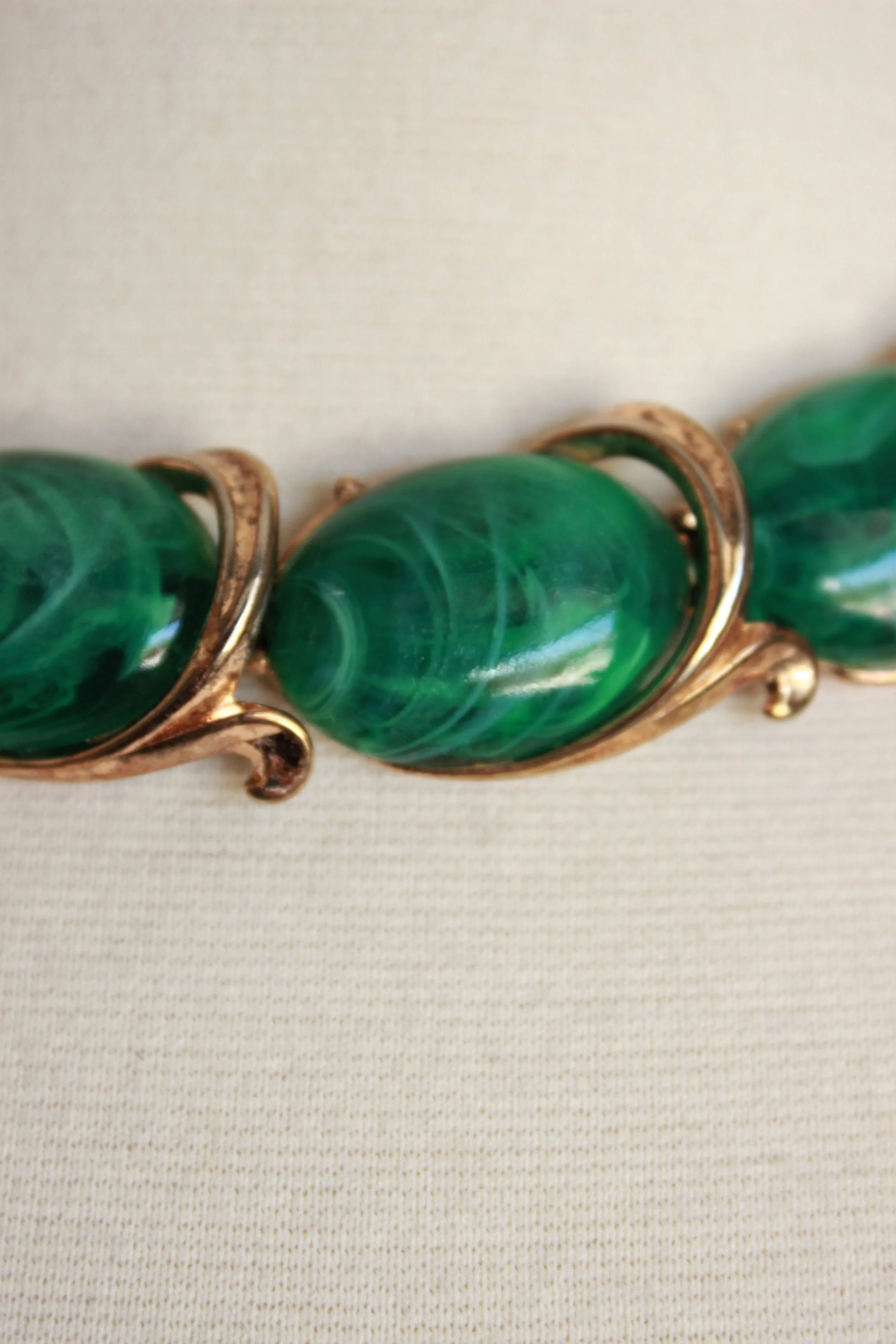 Vintage 1960s Trifari Malachite Necklace