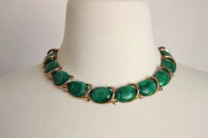 Vintage 1960s Trifari Malachite Necklace