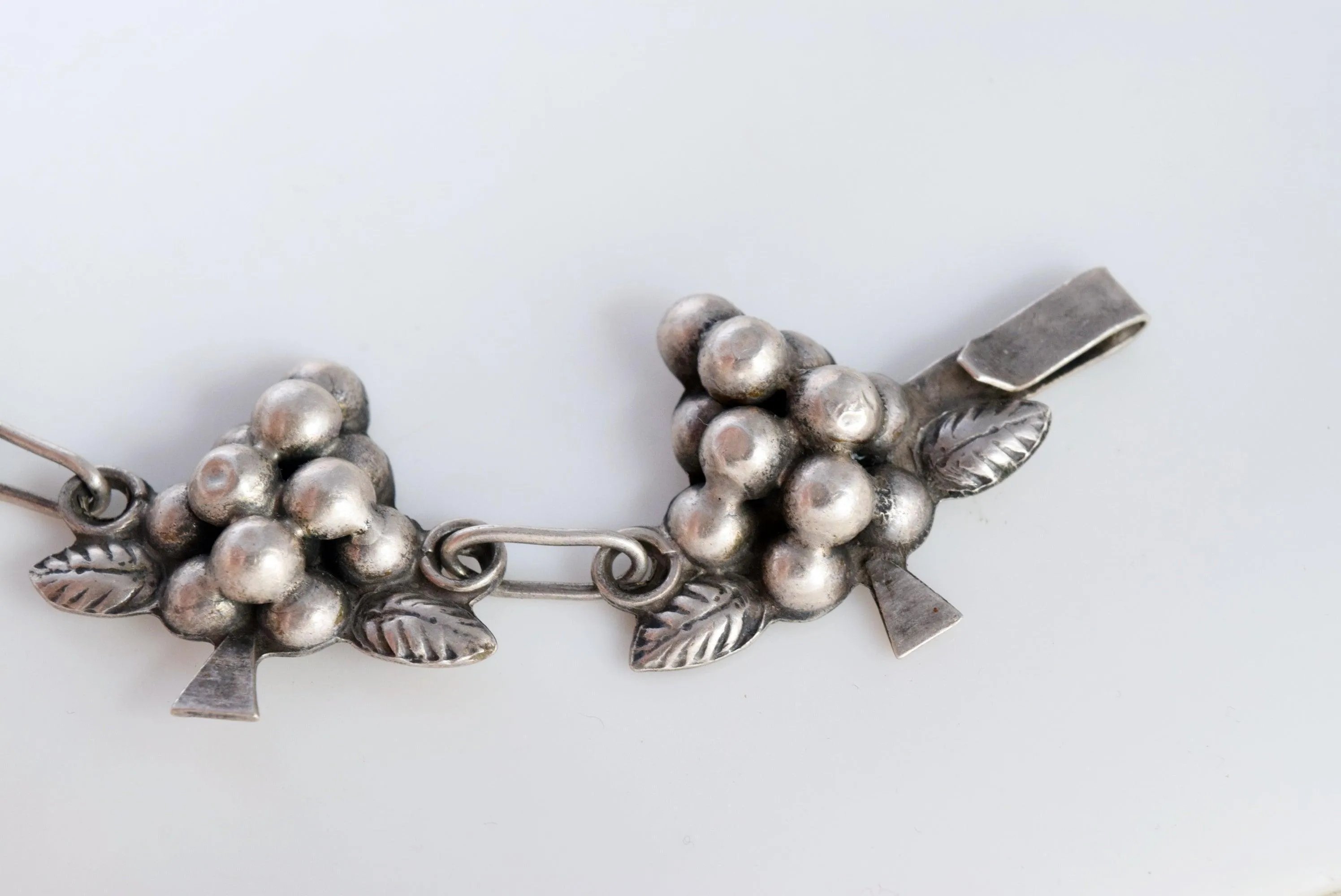 Vintage Mexican Sterling Silver Grape Bracelet