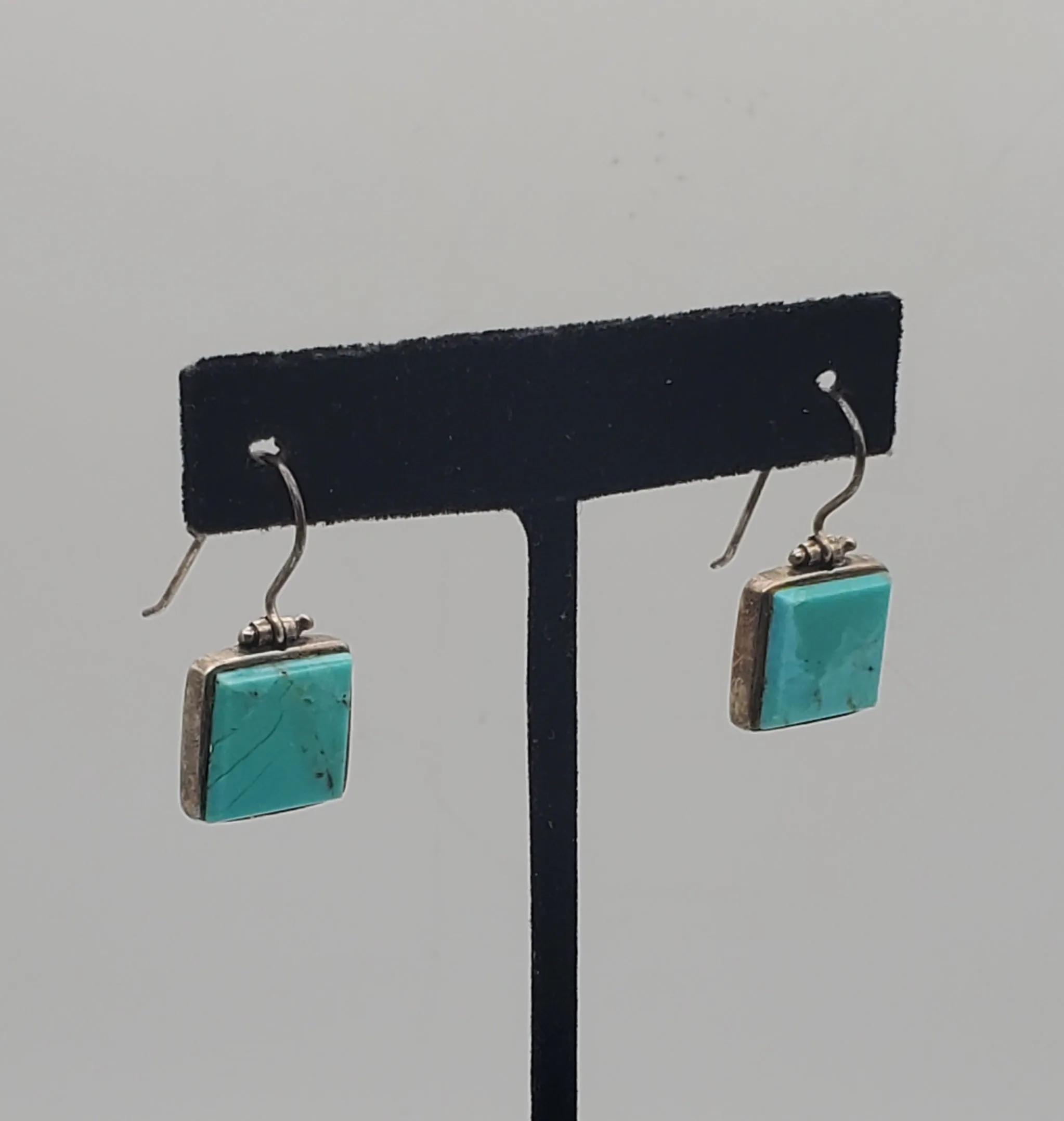 Vintage Sterling Silver Faux Turquoise Earrings