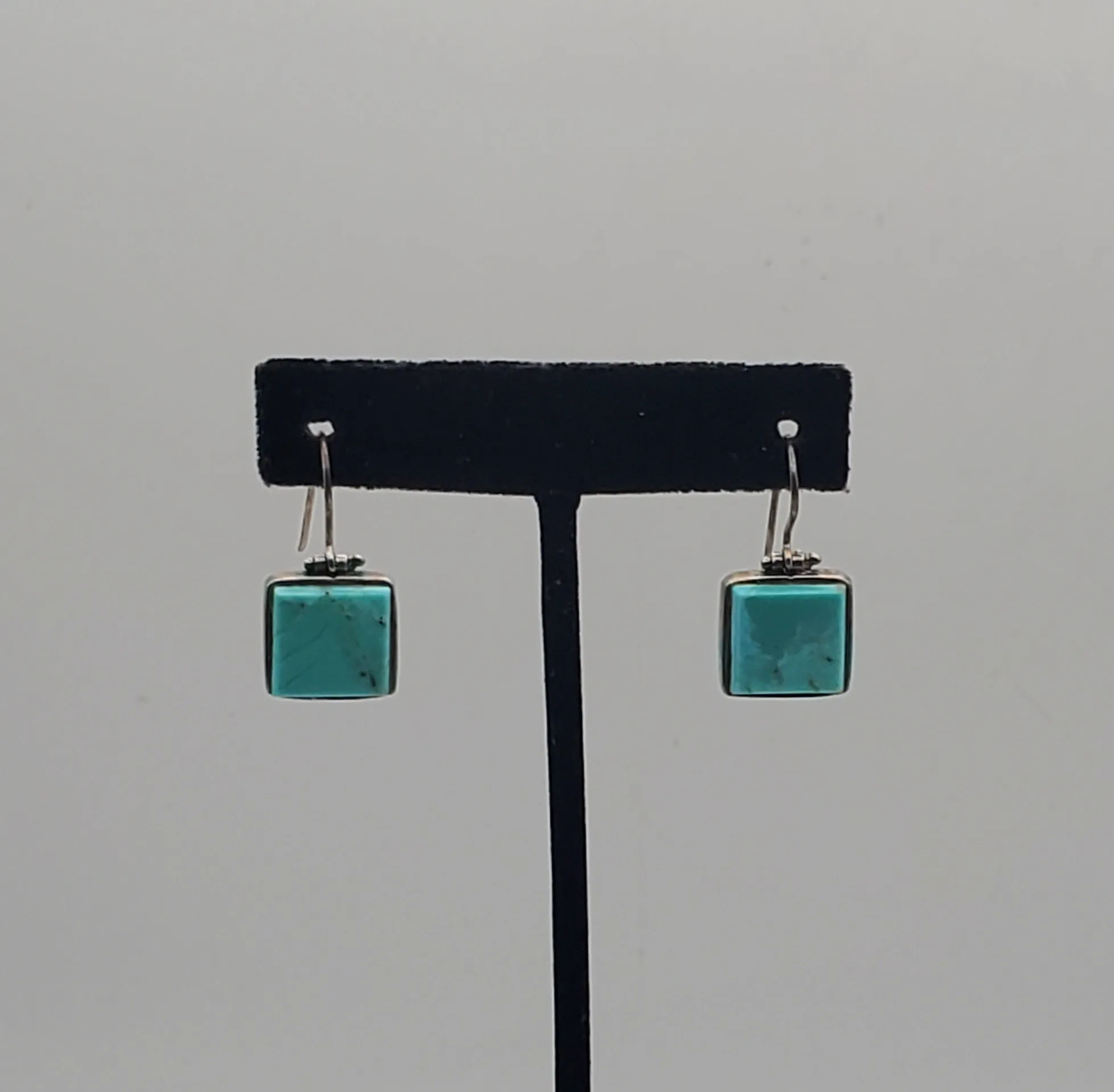 Vintage Sterling Silver Faux Turquoise Earrings