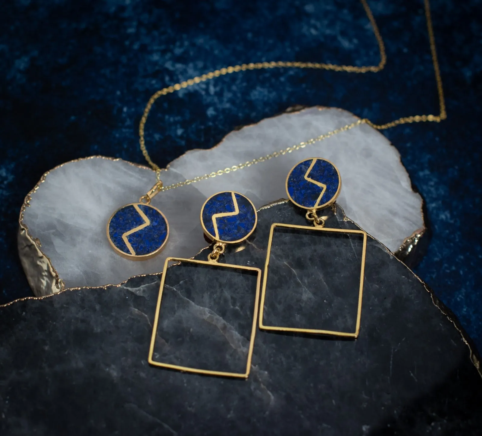 Zabul Nacklace in Lapis Lazuli and Gold Vermeil