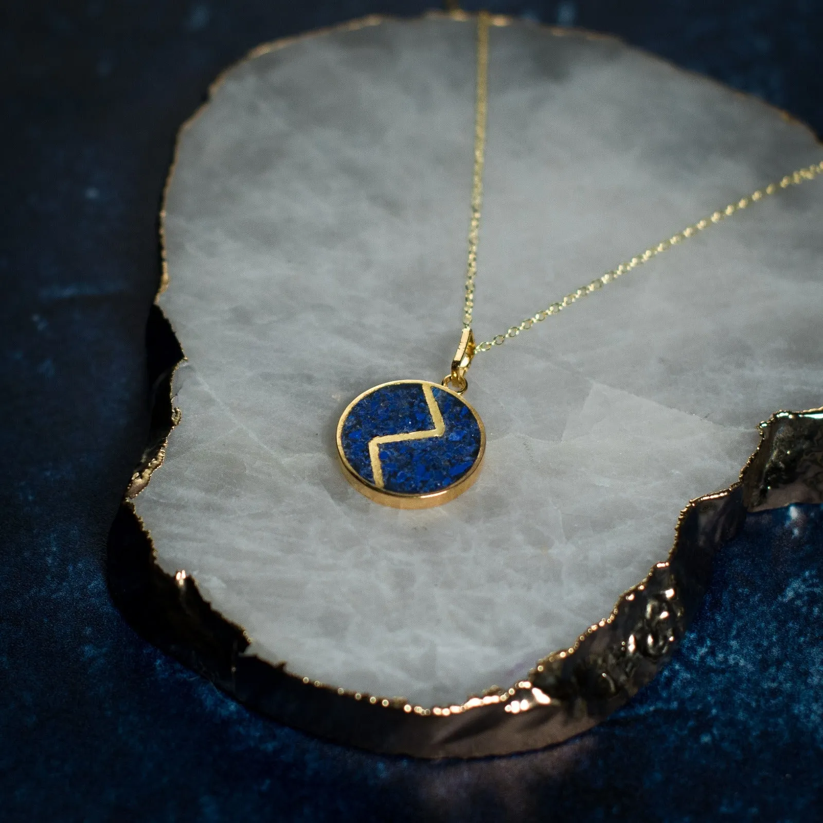 Zabul Nacklace in Lapis Lazuli and Gold Vermeil