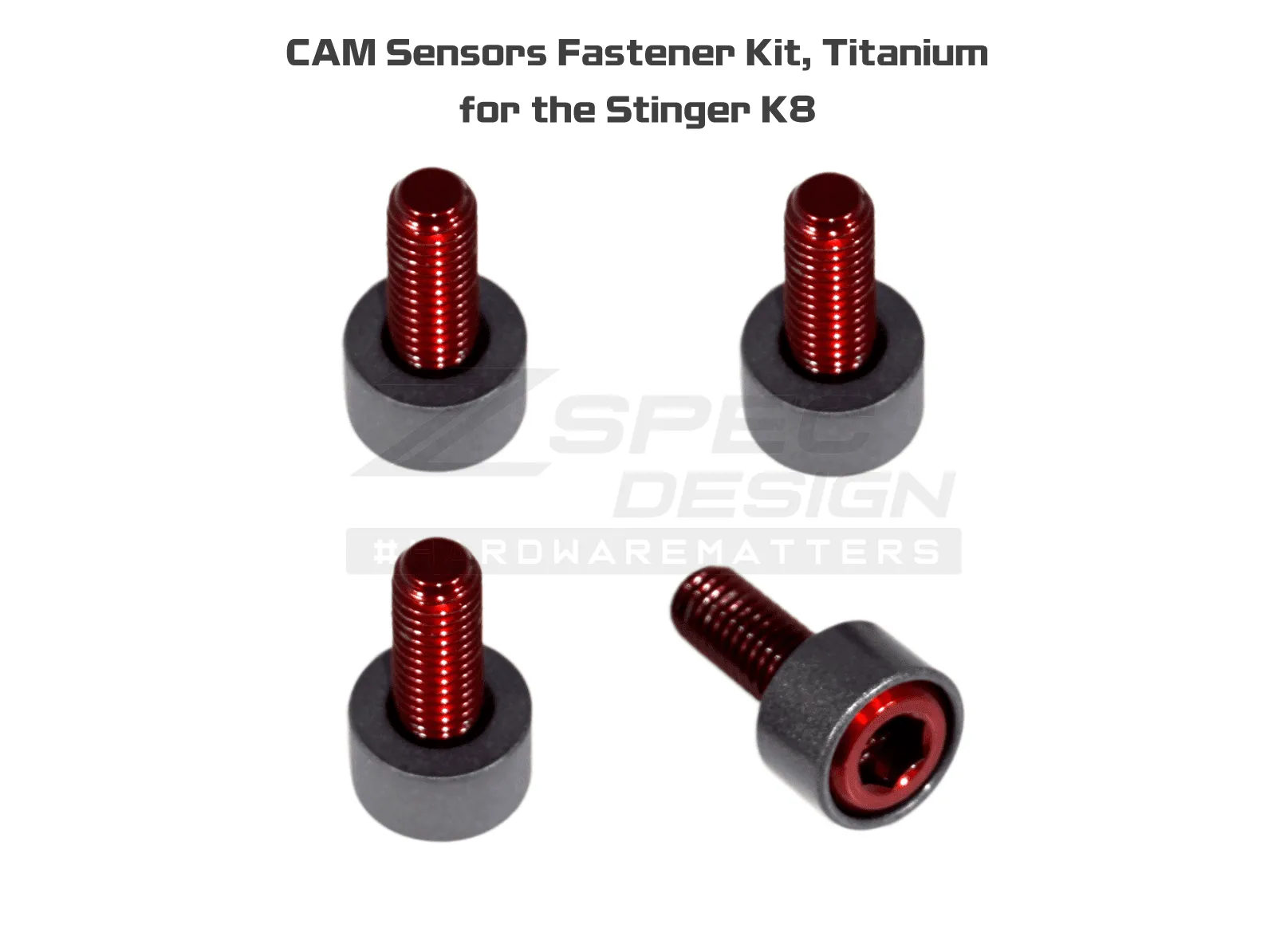 ZSPEC CAM Fasteners Kit for '18  Stinger GT, Titanium & Billet